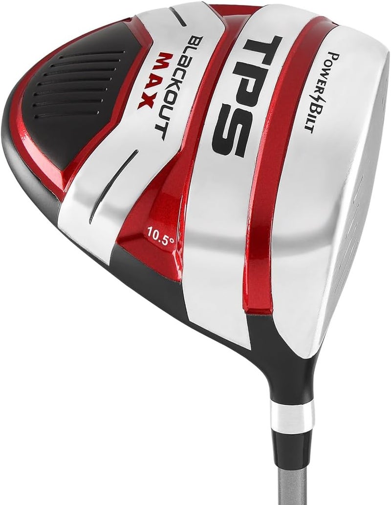 PowerBilt TPS Blackout Max Driver, Men's 10.5 Degree in Black/Red with Headcover - Image 1